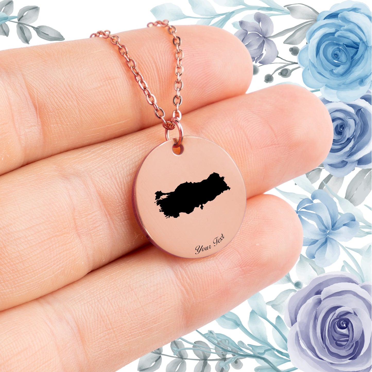 Turkey Country Map Necklace - Personalizable Jewelry