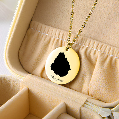 Uruguay Country Map Necklace - Personalizable Jewelry