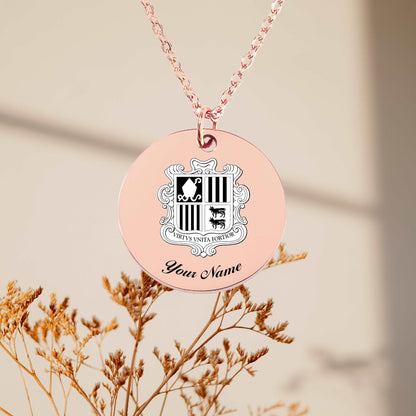Andorra National Emblem Necklace - Personalizable Jewelry
