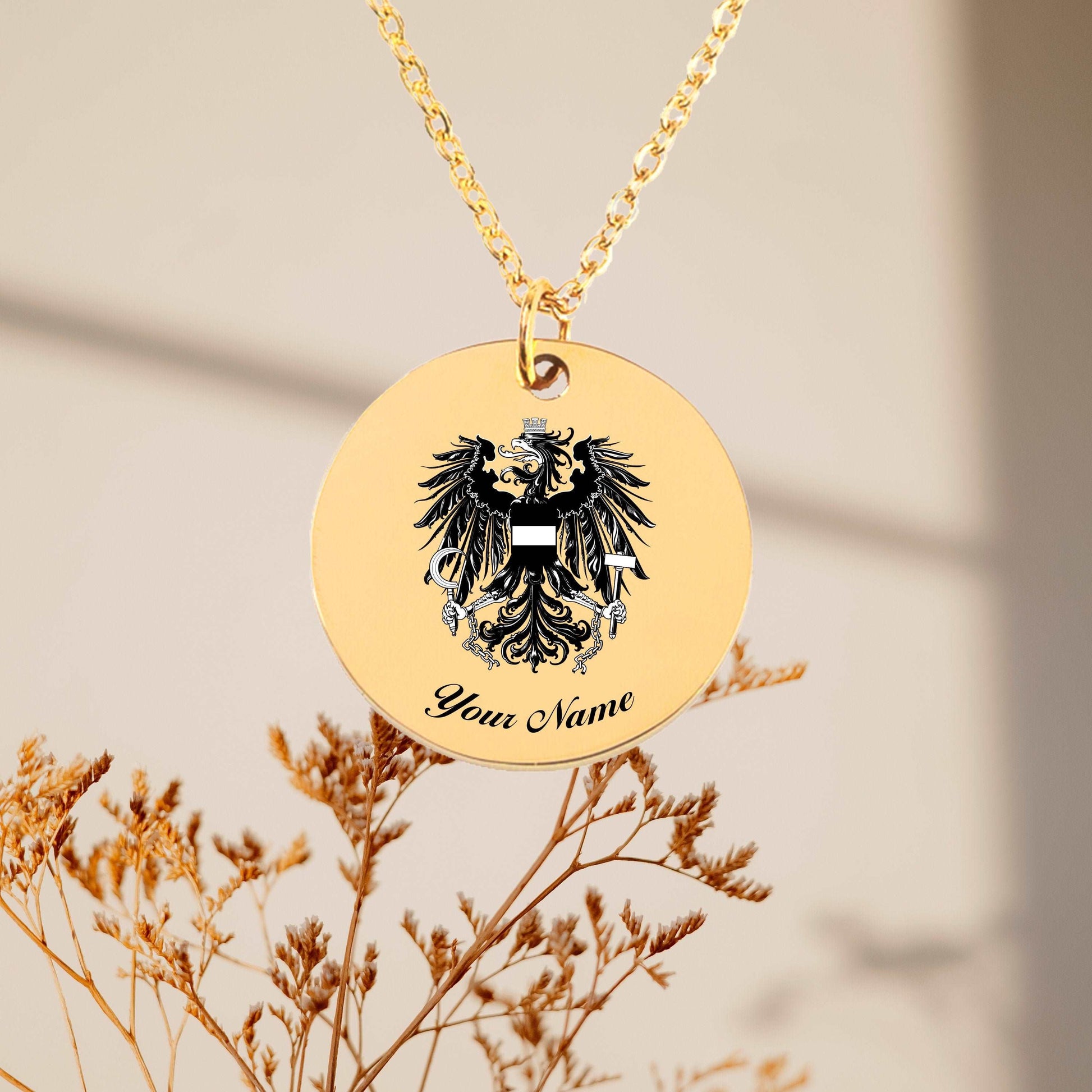 Austria National Emblem Necklace - Personalizable Jewelry