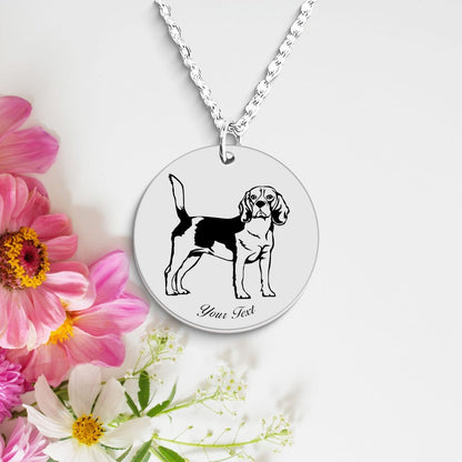 Beagle Dog Portrait Necklace - Personalizable Jewelry