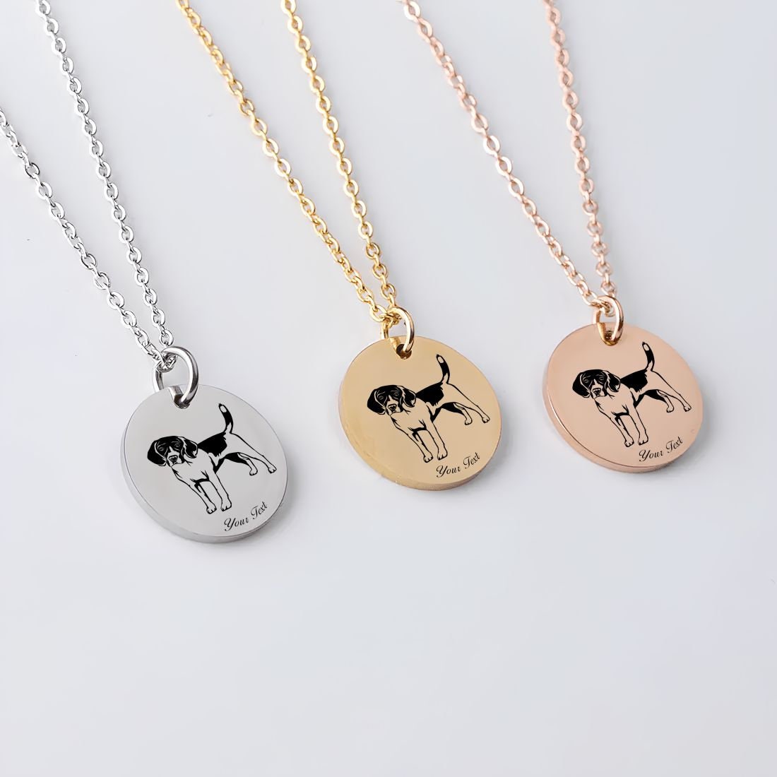 Beagle Dog Portrait Necklace - Personalizable Jewelry