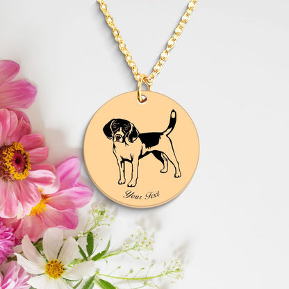 Beagle Dog Portrait Necklace - Personalizable Jewelry