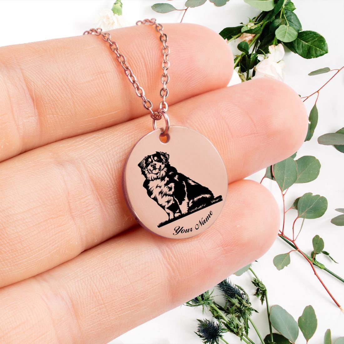 Belgian Malinois Dog Portrait Necklace - Personalizable Jewelry