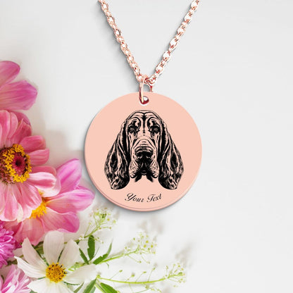 Bloodhound Dog Portrait Necklace - Personalizable Jewelry