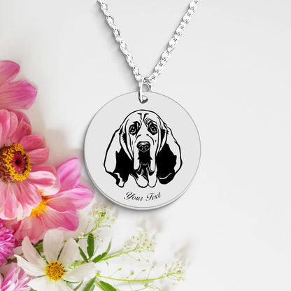 Bloodhound Dog Portrait Necklace - Personalizable Jewelry