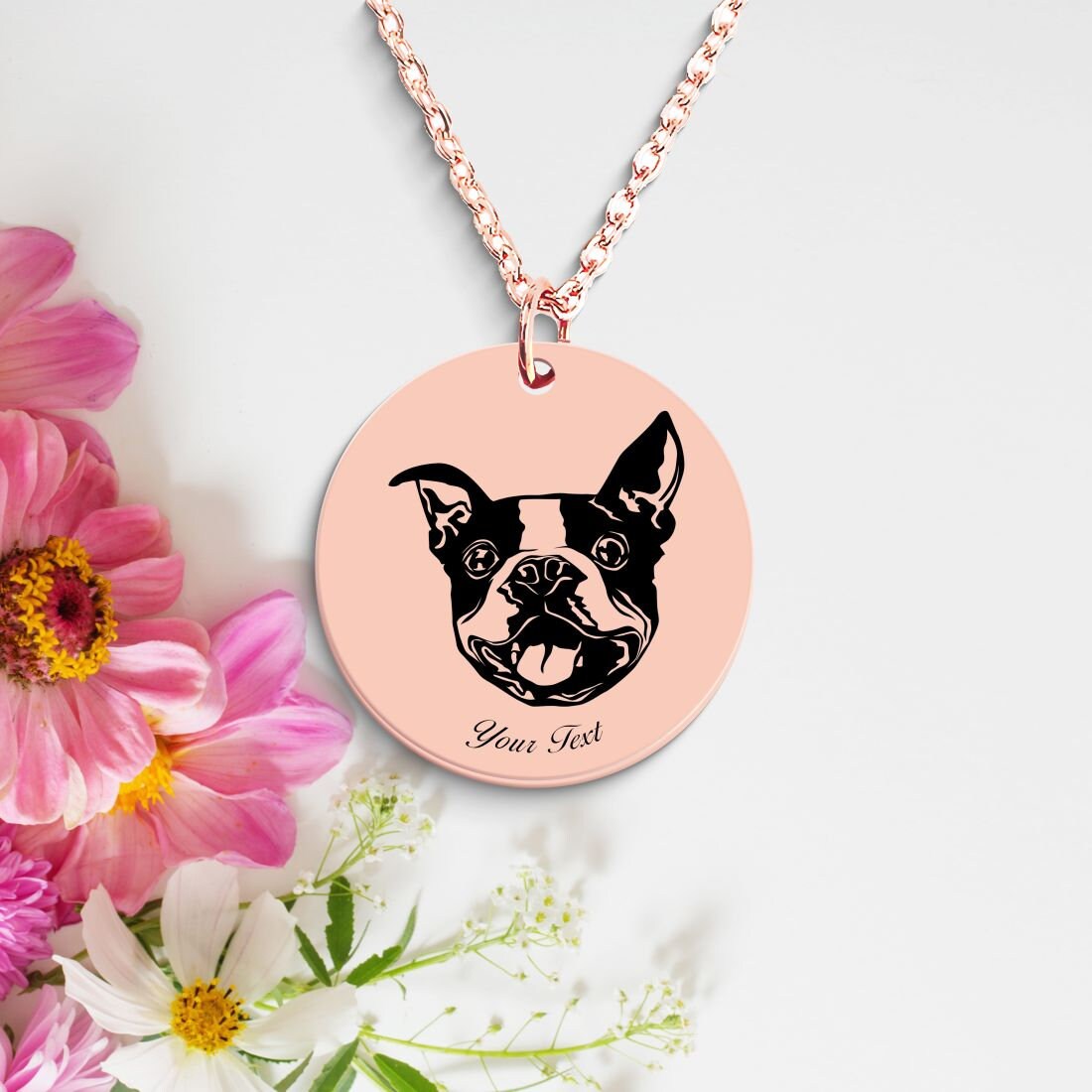 Border Terrier Dog Portrait Necklace - Personalizable Jewelry