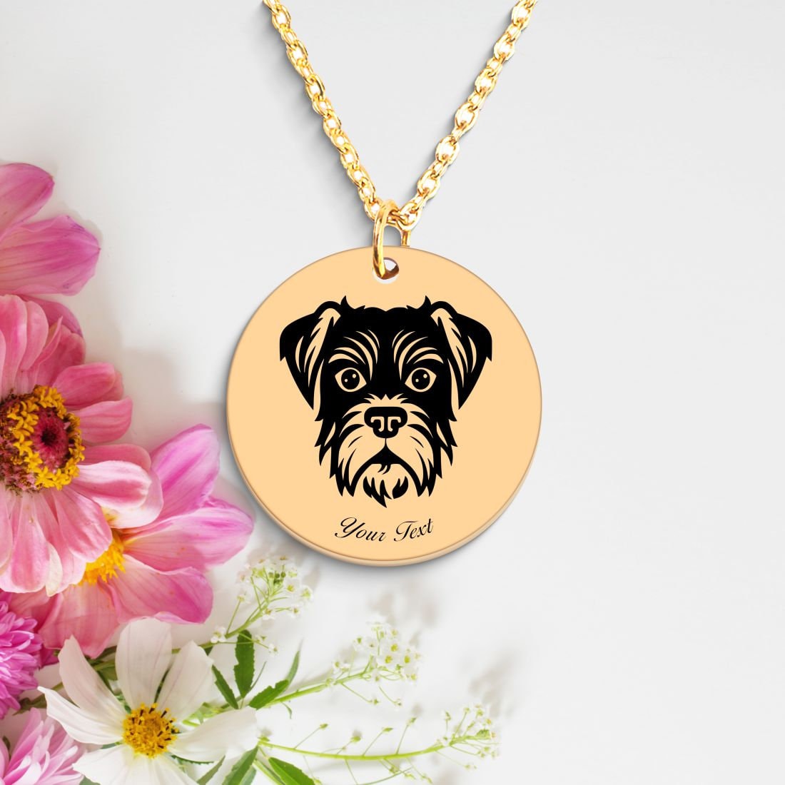 Border Terrier Dog Portrait Necklace - Personalizable Jewelry