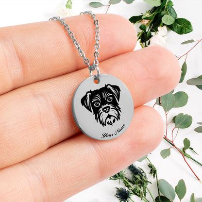 Border Terrier Dog Portrait Necklace - Personalizable Jewelry