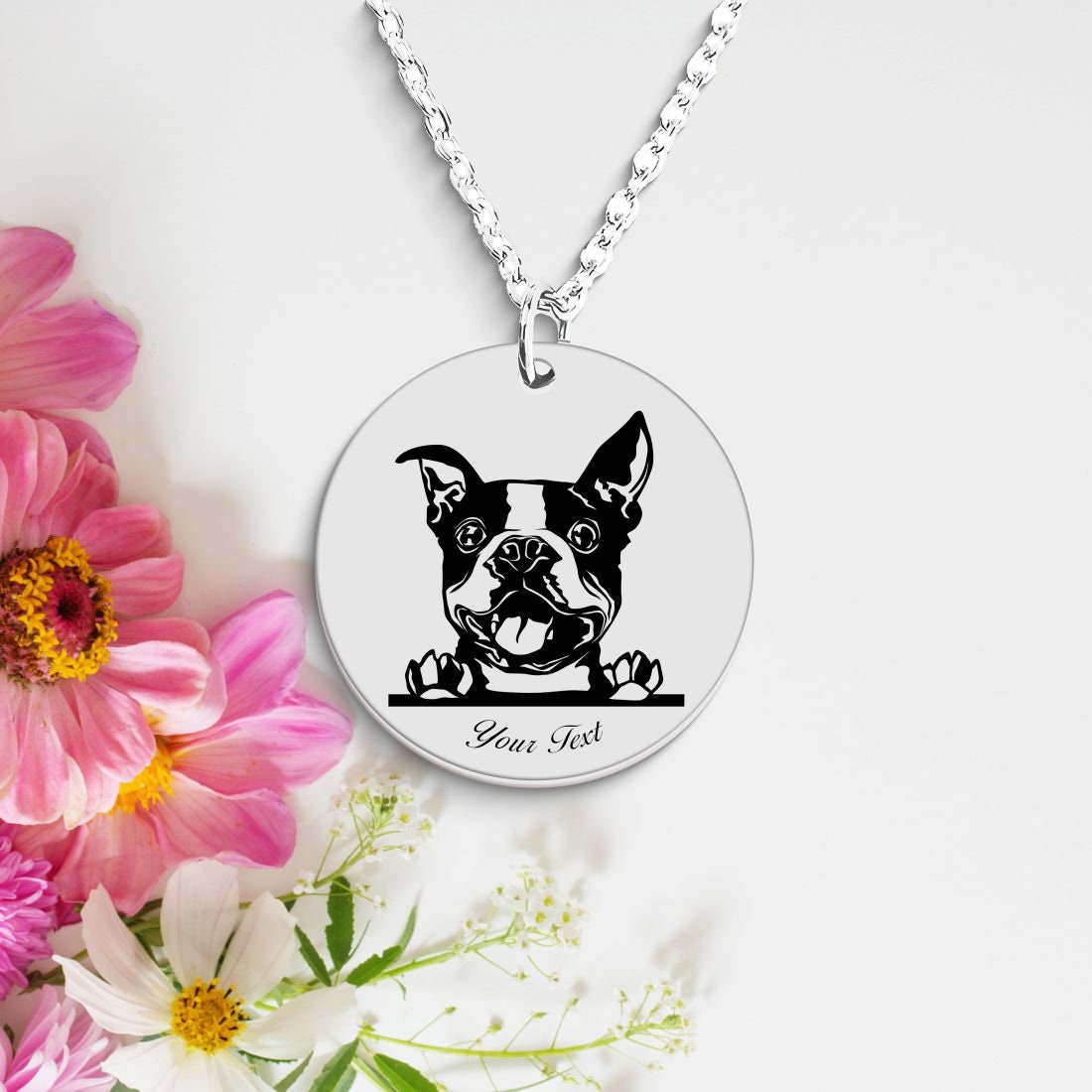 Border Terrier Dog Portrait Necklace - Personalizable Jewelry