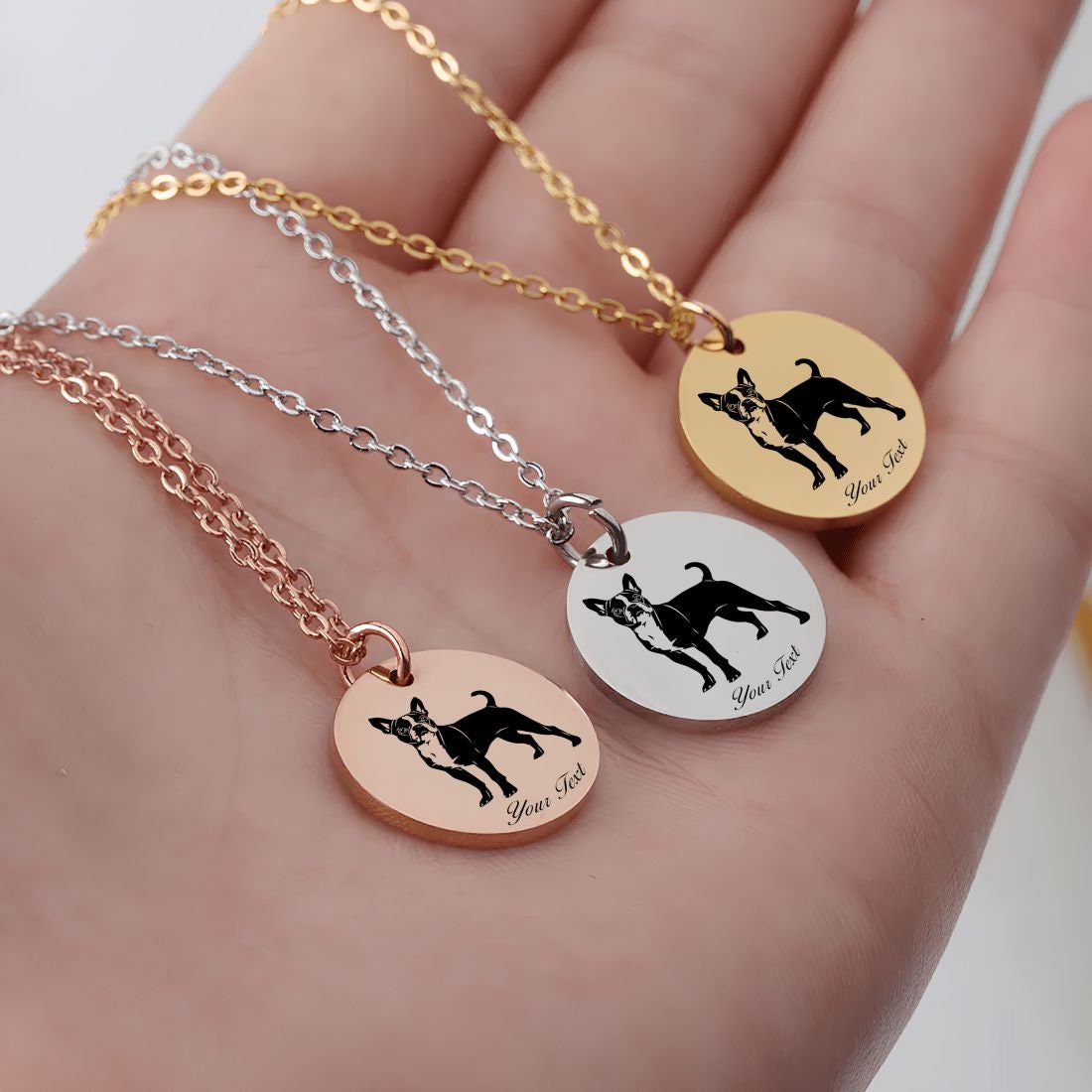 Border Terrier Dog Portrait Necklace - Personalizable Jewelry