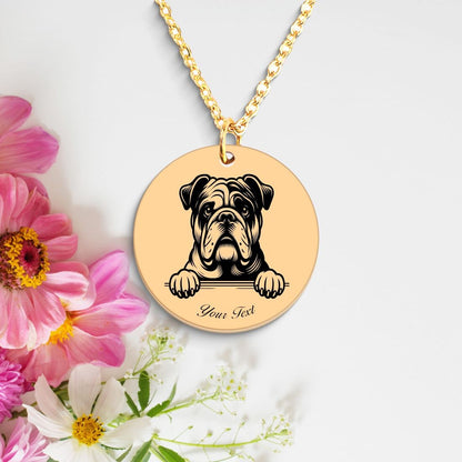 Bulldog Portrait Necklace - Personalizable Jewelry