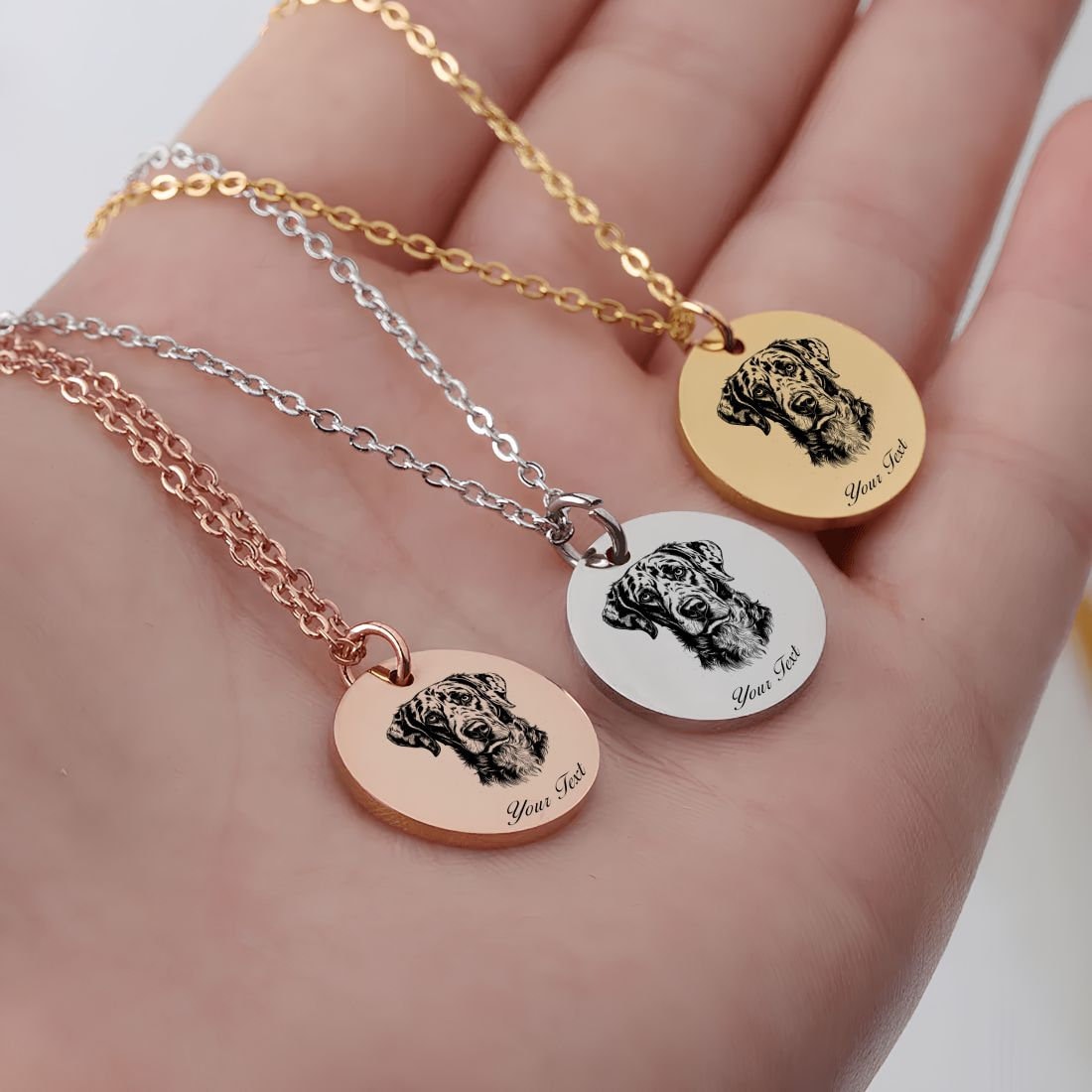 Catahoula Dog Portrait Necklace - Personalizable Jewelry