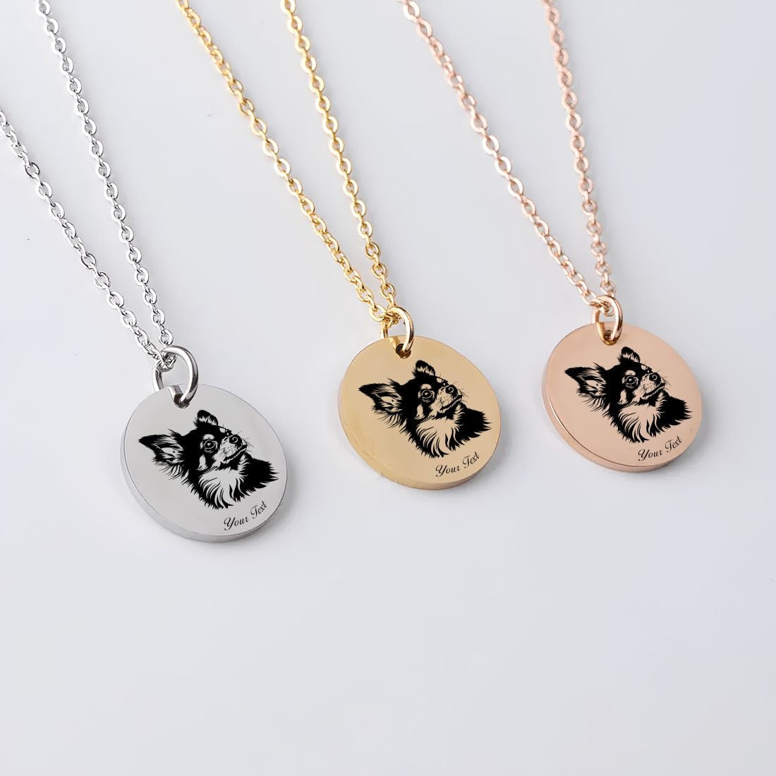 Golden Retriever Dog Portrait Necklace - Personalizable Jewelry