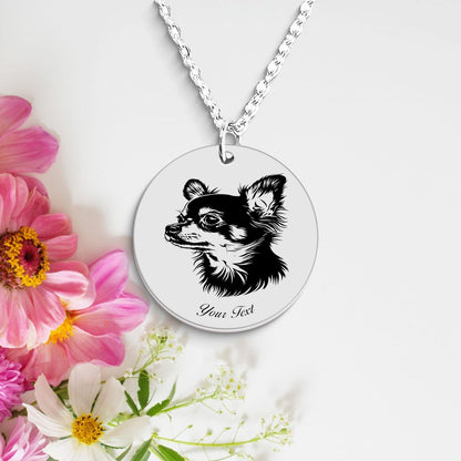 Chihuahua Dog Portrait Necklace - Personalizable Jewelry