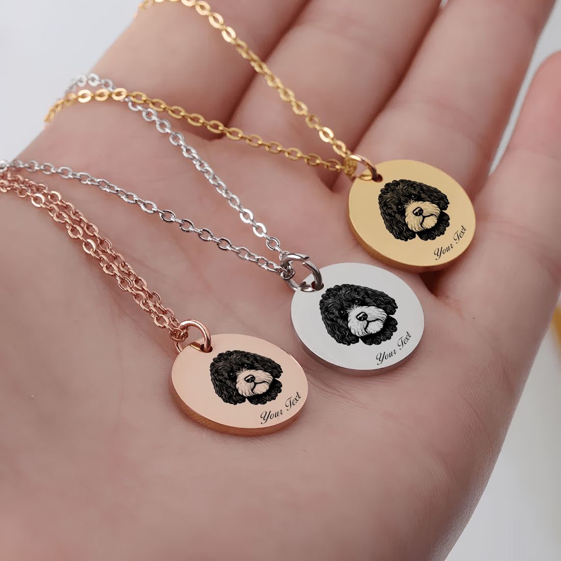 Cockapoo Dog Portrait Necklace - Personalizable Jewelry