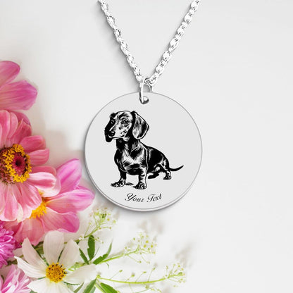 Dachshund Dog Portrait Necklace - Personalizable Jewelry