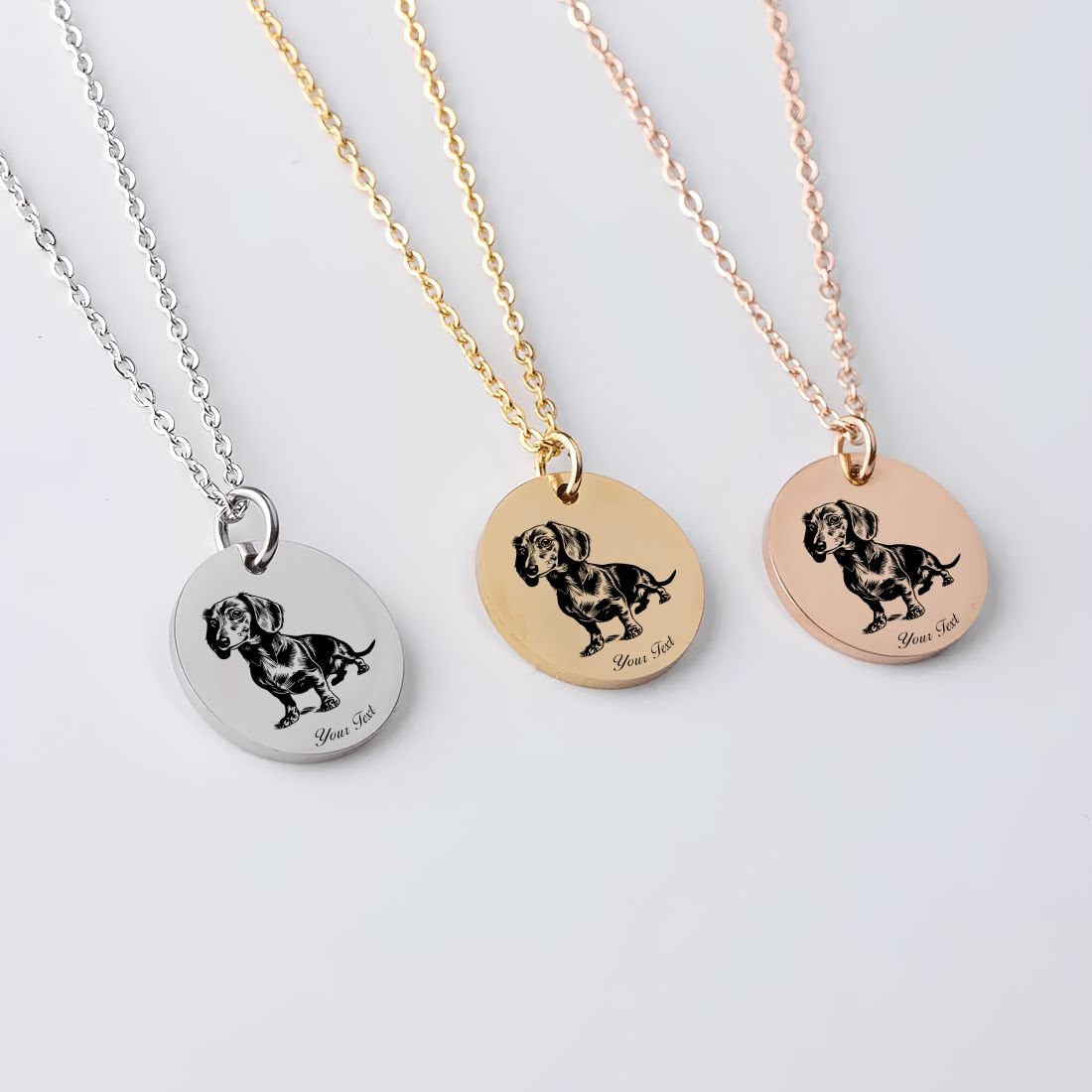 Dachshund Dog Portrait Necklace - Personalizable Jewelry