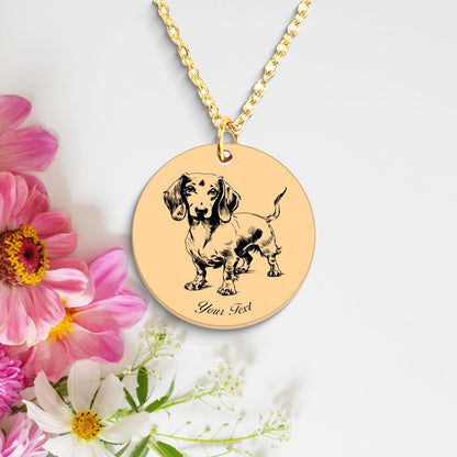 Dachshund Dog Portrait Necklace - Personalizable Jewelry