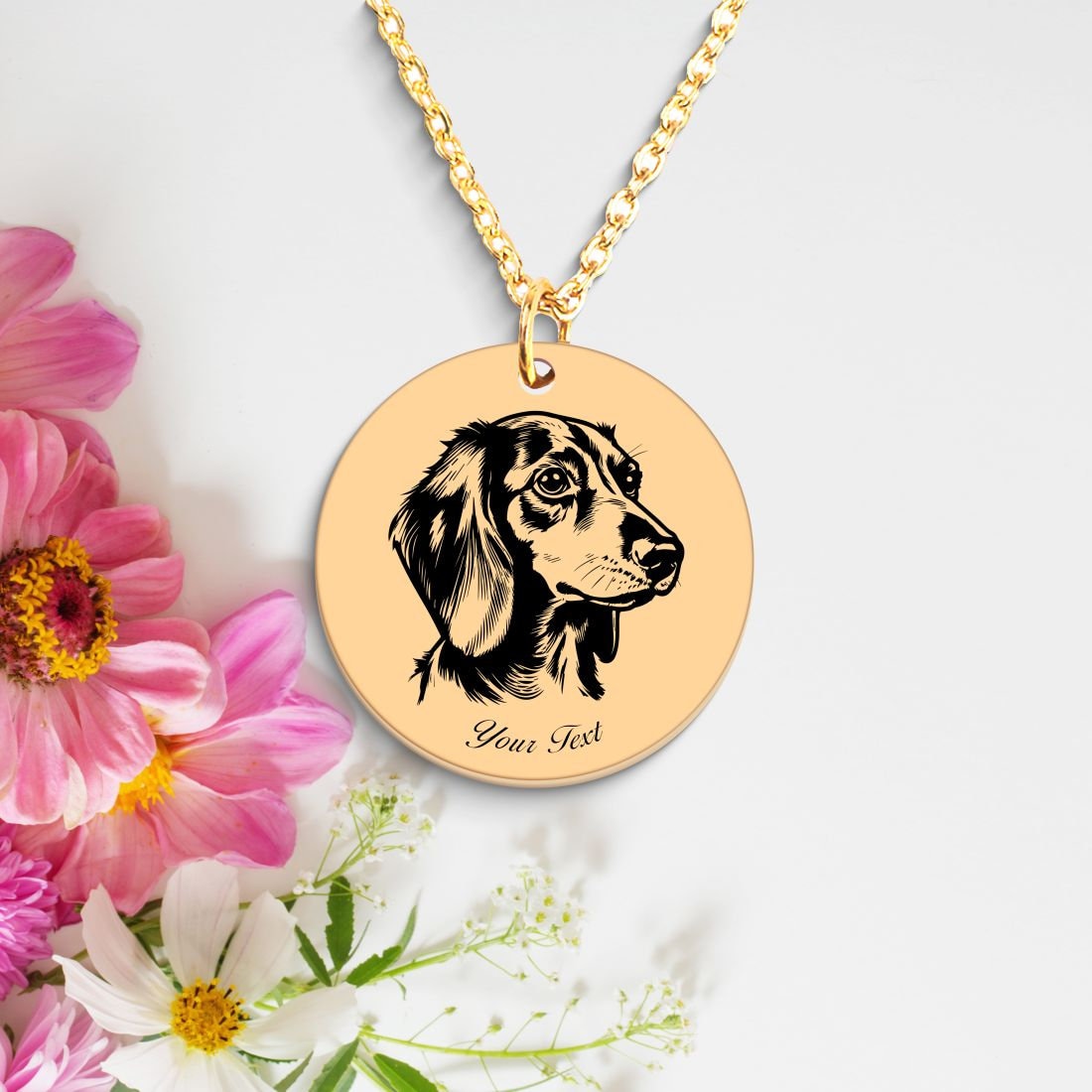 Dachshund Dog Portrait Necklace - Personalizable Jewelry