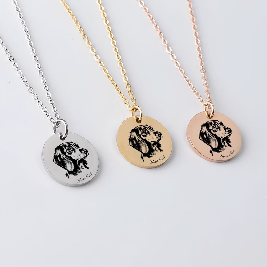 Dachshund Dog Portrait Necklace - Personalizable Jewelry