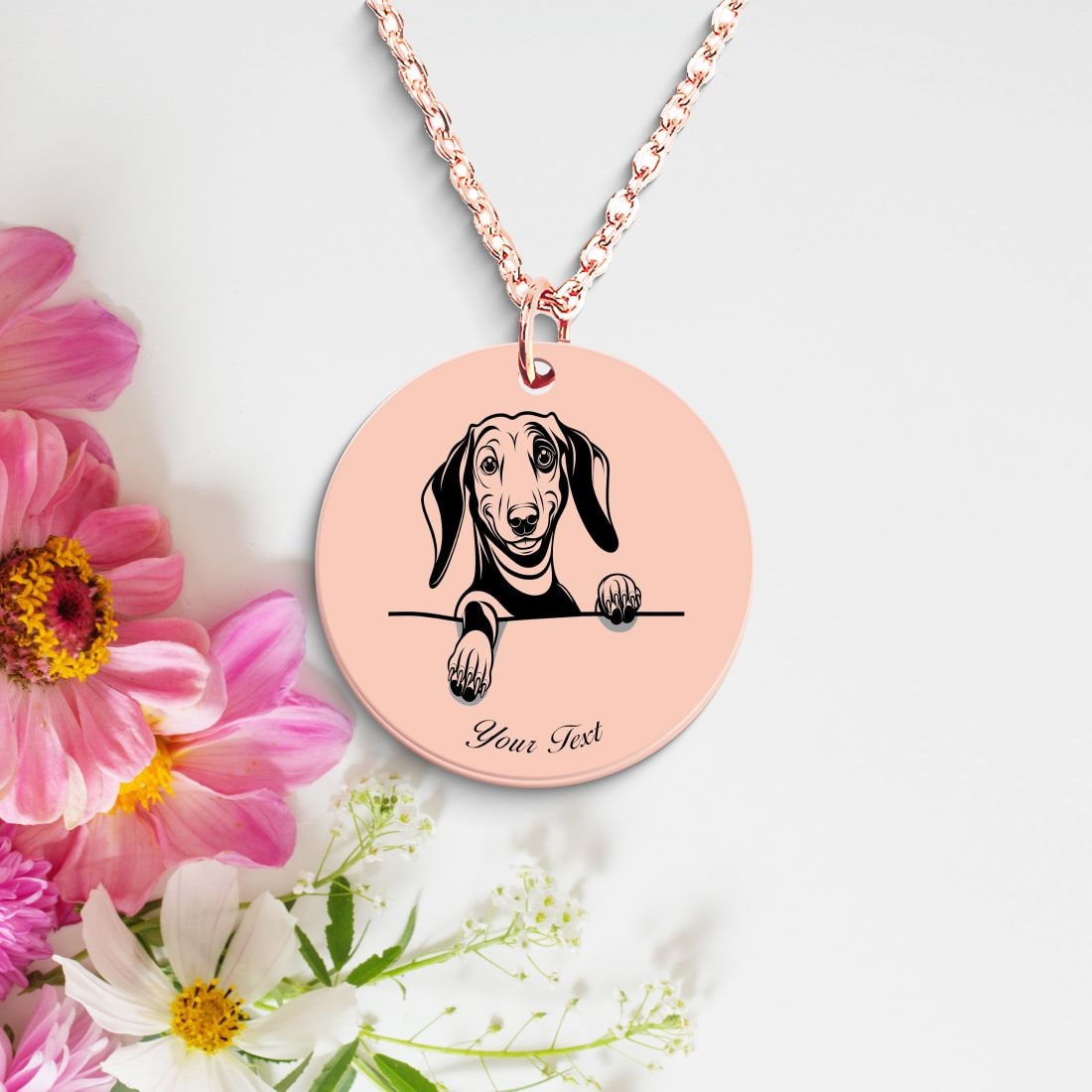 Dachshund Dog Portrait Necklace - Personalizable Jewelry