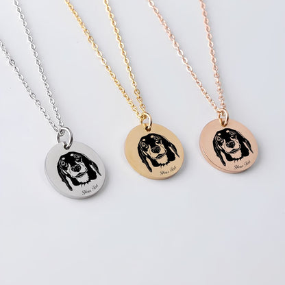 Dachshund Dog Portrait Necklace - Personalizable Jewelry