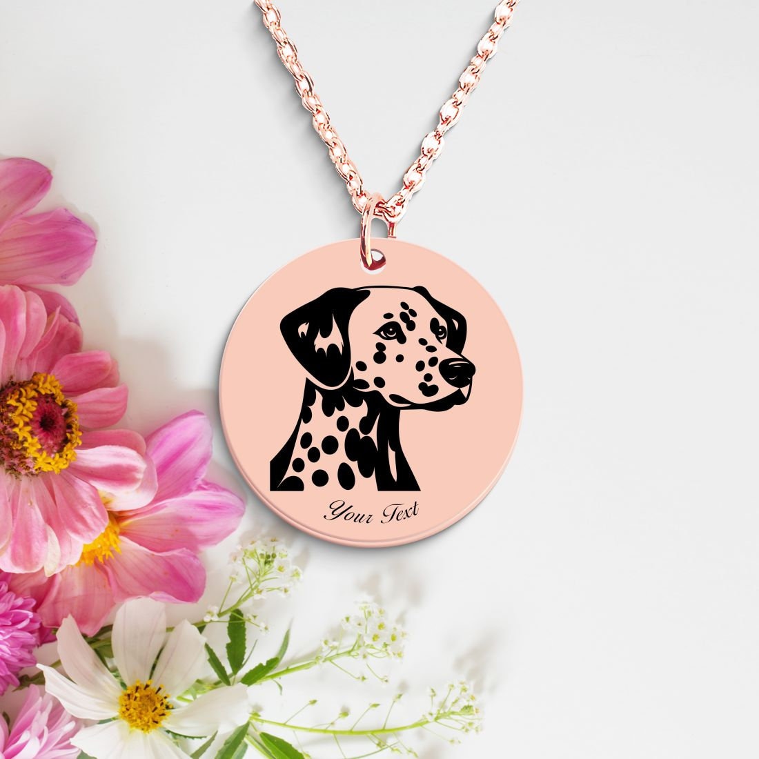 Dalmatian Dog Portrait Necklace - Personalizable Jewelry