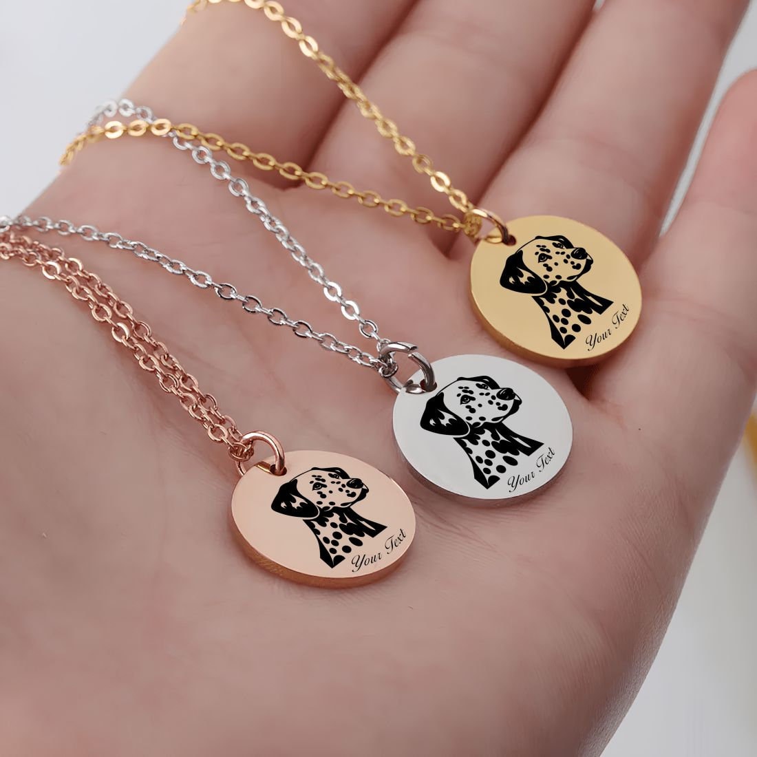 Dalmatian Dog Portrait Necklace - Personalizable Jewelry