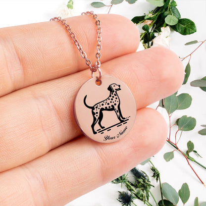 Dalmatian Dog Portrait Necklace - Personalizable Jewelry