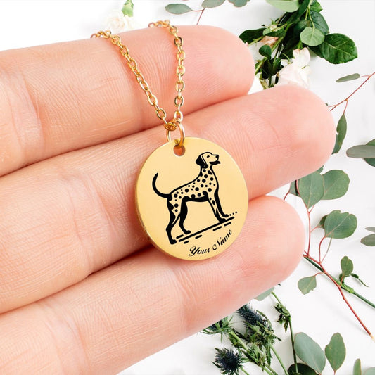 Dalmatian Dog Portrait Necklace - Personalizable Jewelry