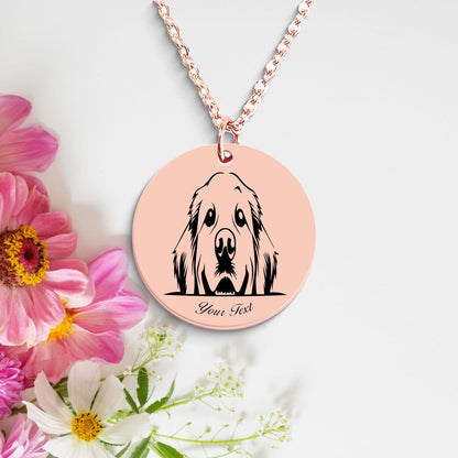 Golden Retriever Dog Portrait Necklace - Personalizable Jewelry