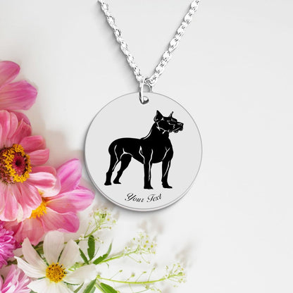 Great Dane Dog Portrait Necklace - Personalizable Jewelry