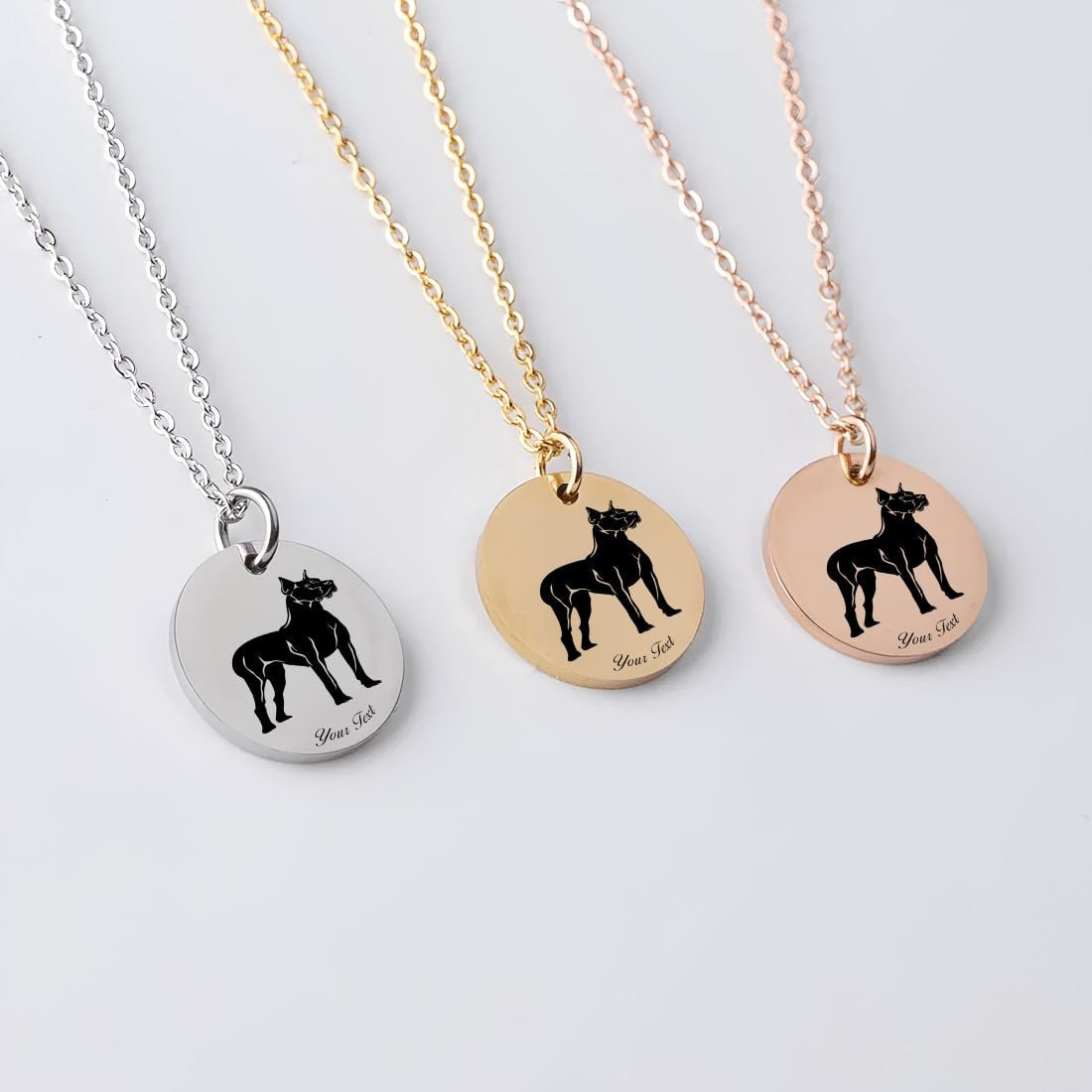 Great Dane Dog Portrait Necklace - Personalizable Jewelry