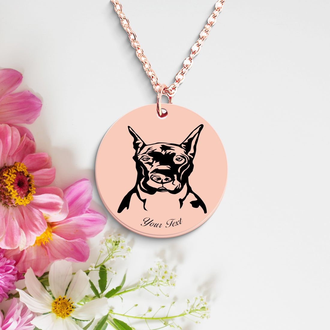 Great Dane Dog Portrait Necklace - Personalizable Jewelry