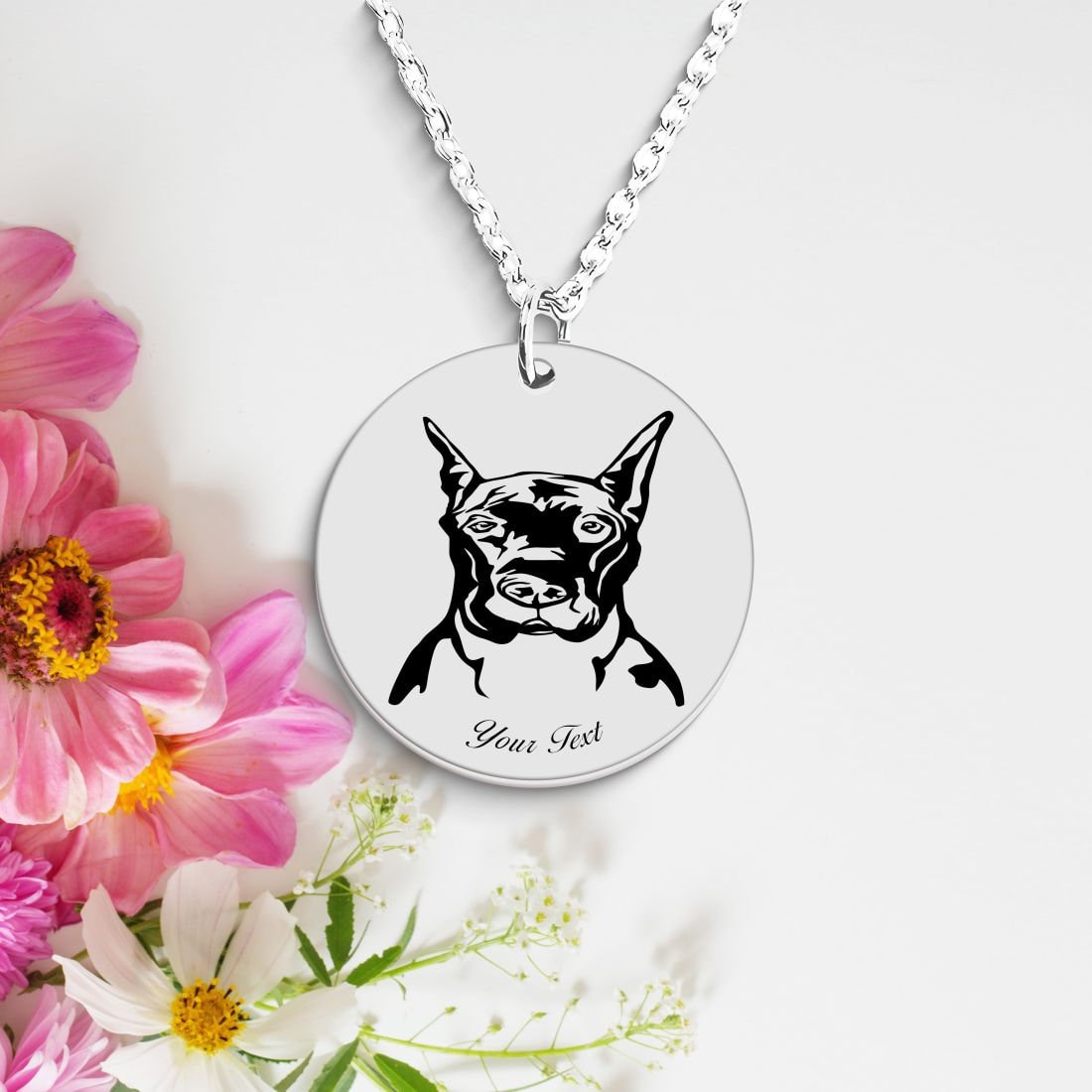 Great Dane Dog Portrait Necklace - Personalizable Jewelry