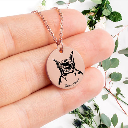 Great Dane Dog Portrait Necklace - Personalizable Jewelry