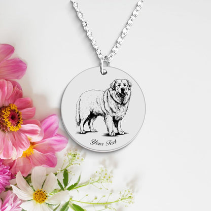 Great Pyrenees Dog Portrait Necklace - Personalizable Jewelry