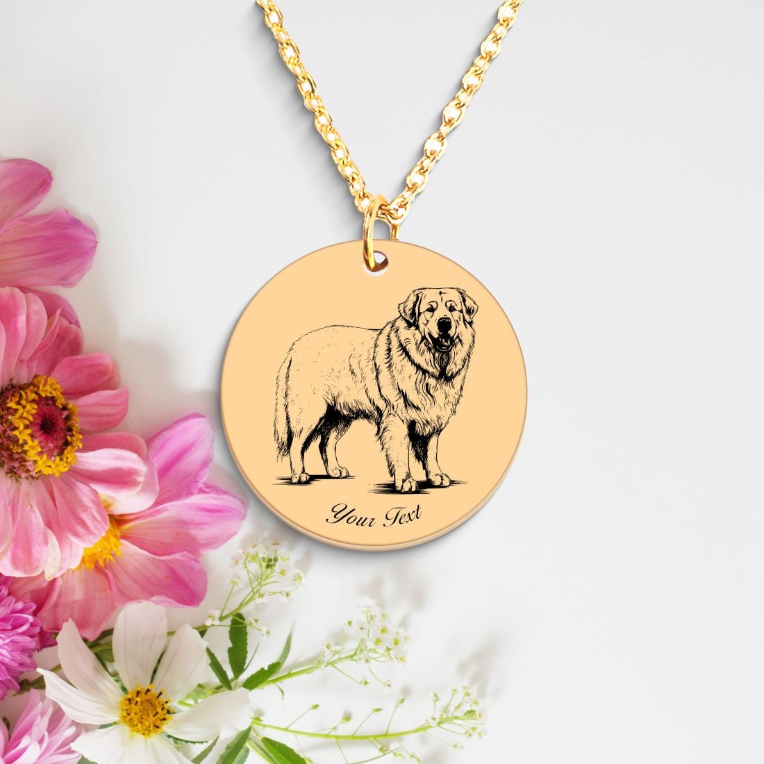 Great Pyrenees Dog Portrait Necklace - Personalizable Jewelry