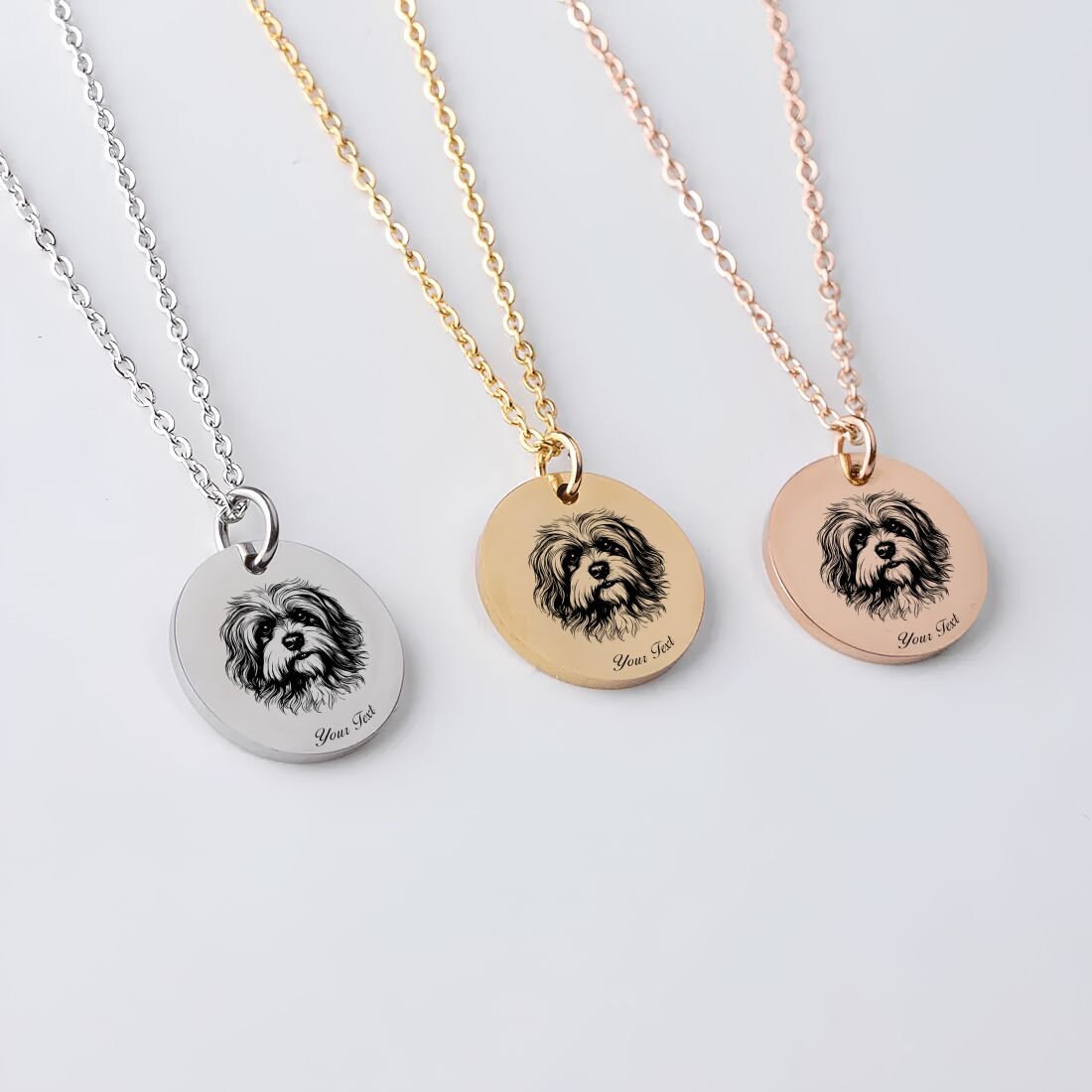 Havanese DogPortrait Necklace - Personalizable Jewelry