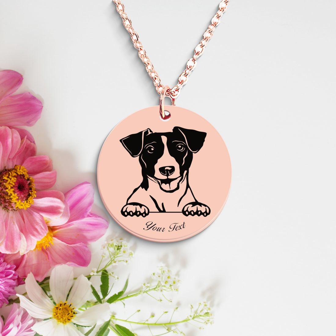 Jack Russell Dog Portrait Necklace - Personalizable Jewelry