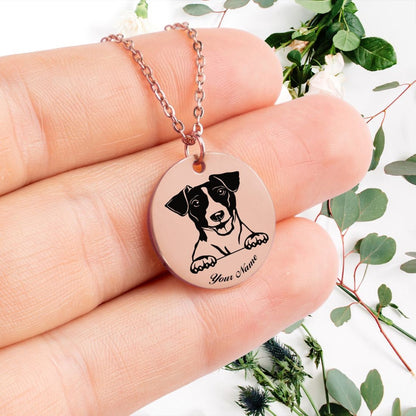 Jack Russell Dog Portrait Necklace - Personalizable Jewelry