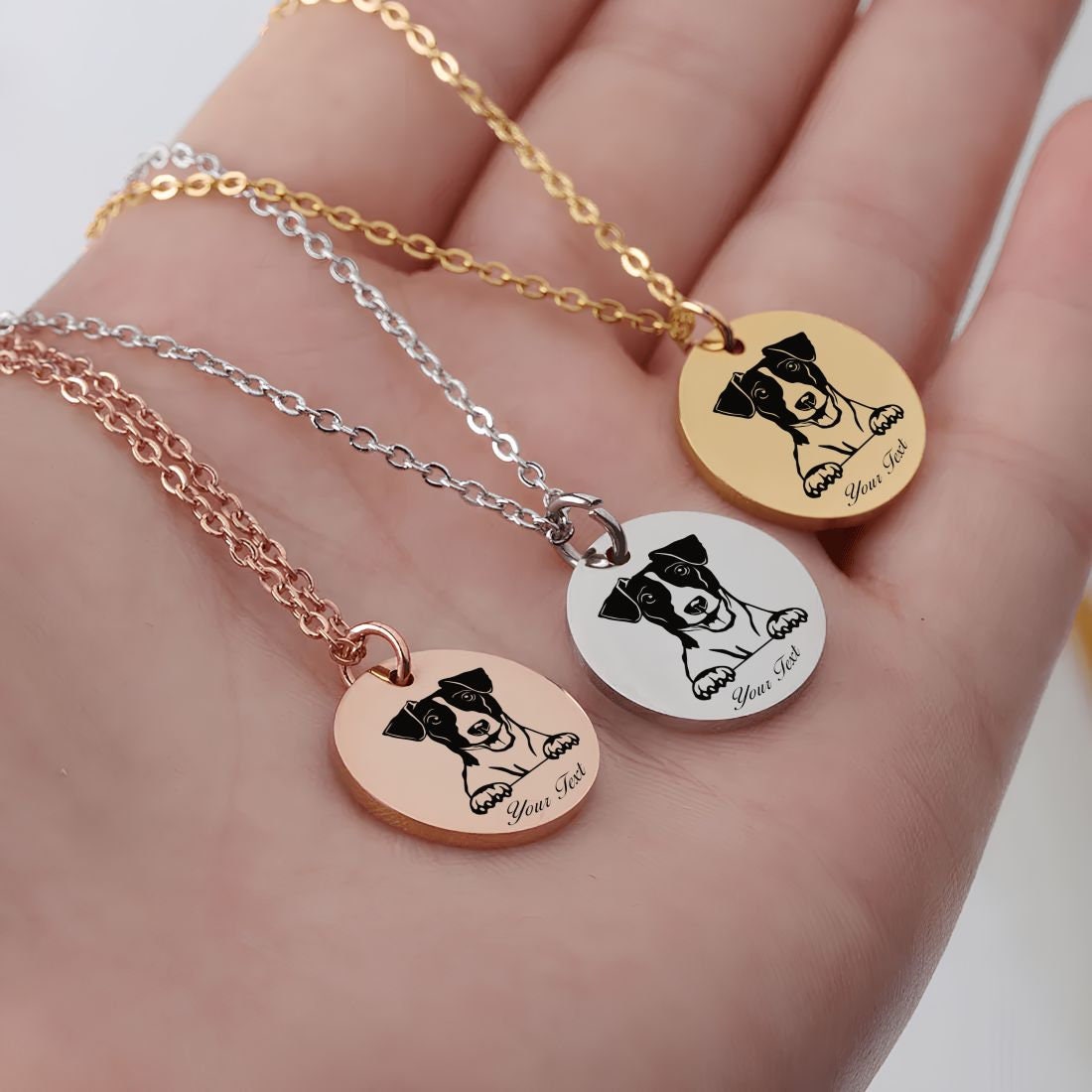 Jack Russell Dog Portrait Necklace - Personalizable Jewelry