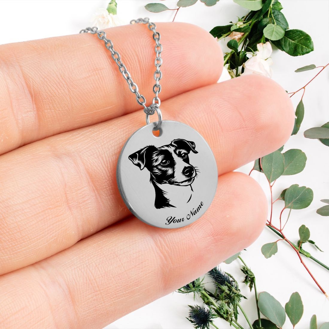 Jack Russell Dog Portrait Necklace - Personalizable Jewelry