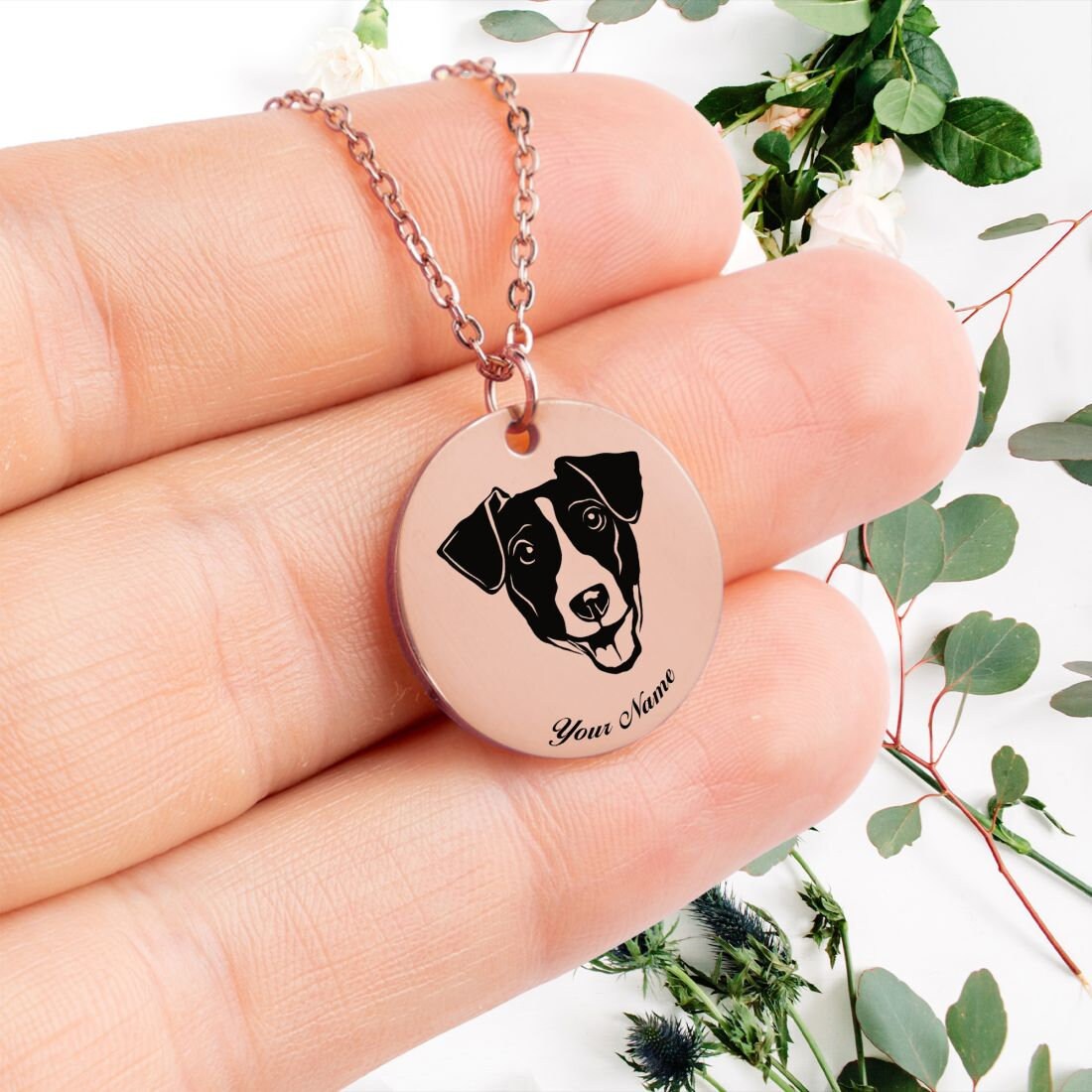 Jack Russell Dog Portrait Necklace - Personalizable Jewelry