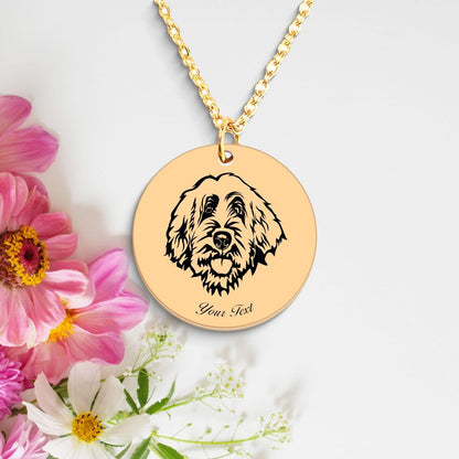 Labradoodle Dog Portrait Necklace - Personalizable Jewelry