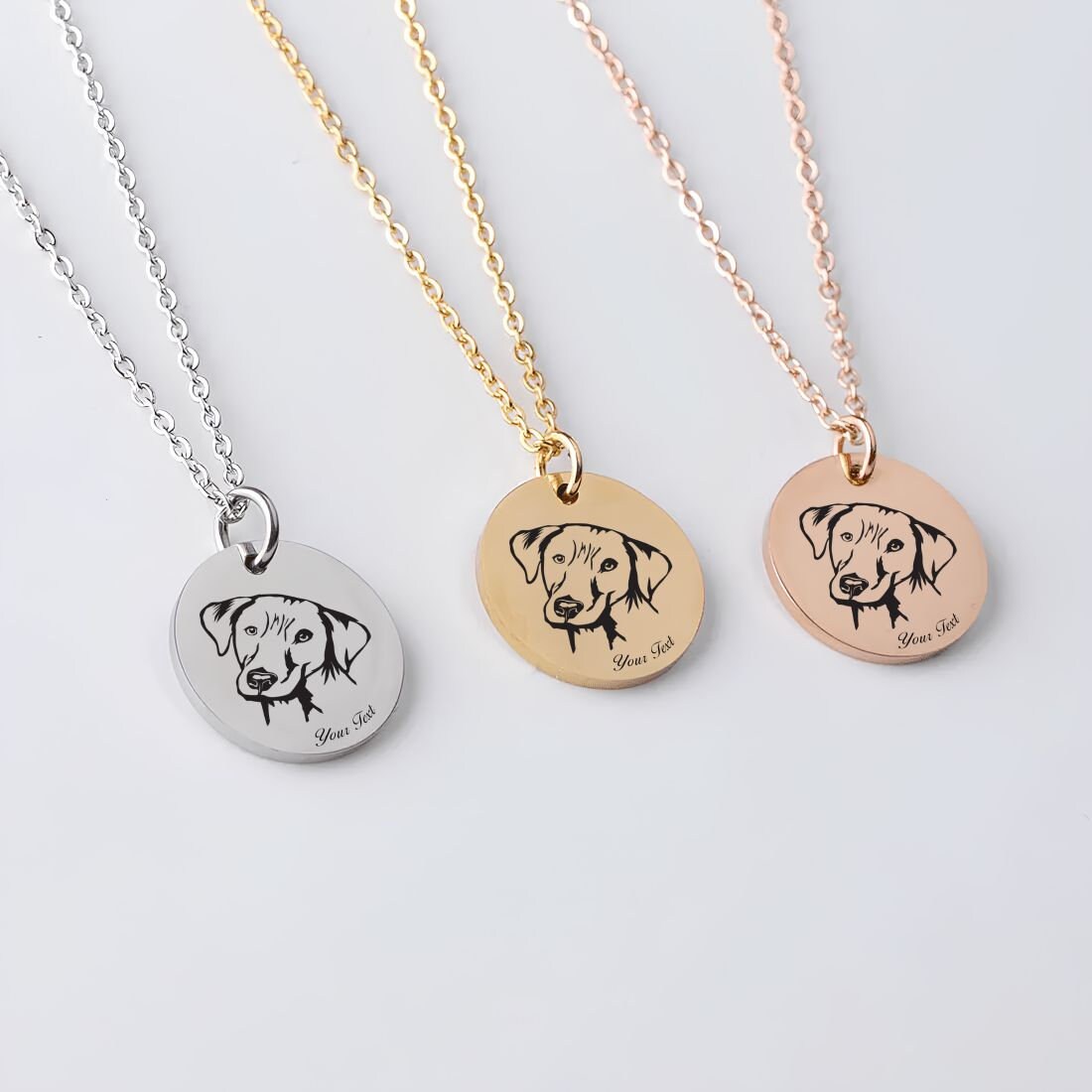 Labrador Retriever Dog Portrait Necklace - Personalizable Jewelry