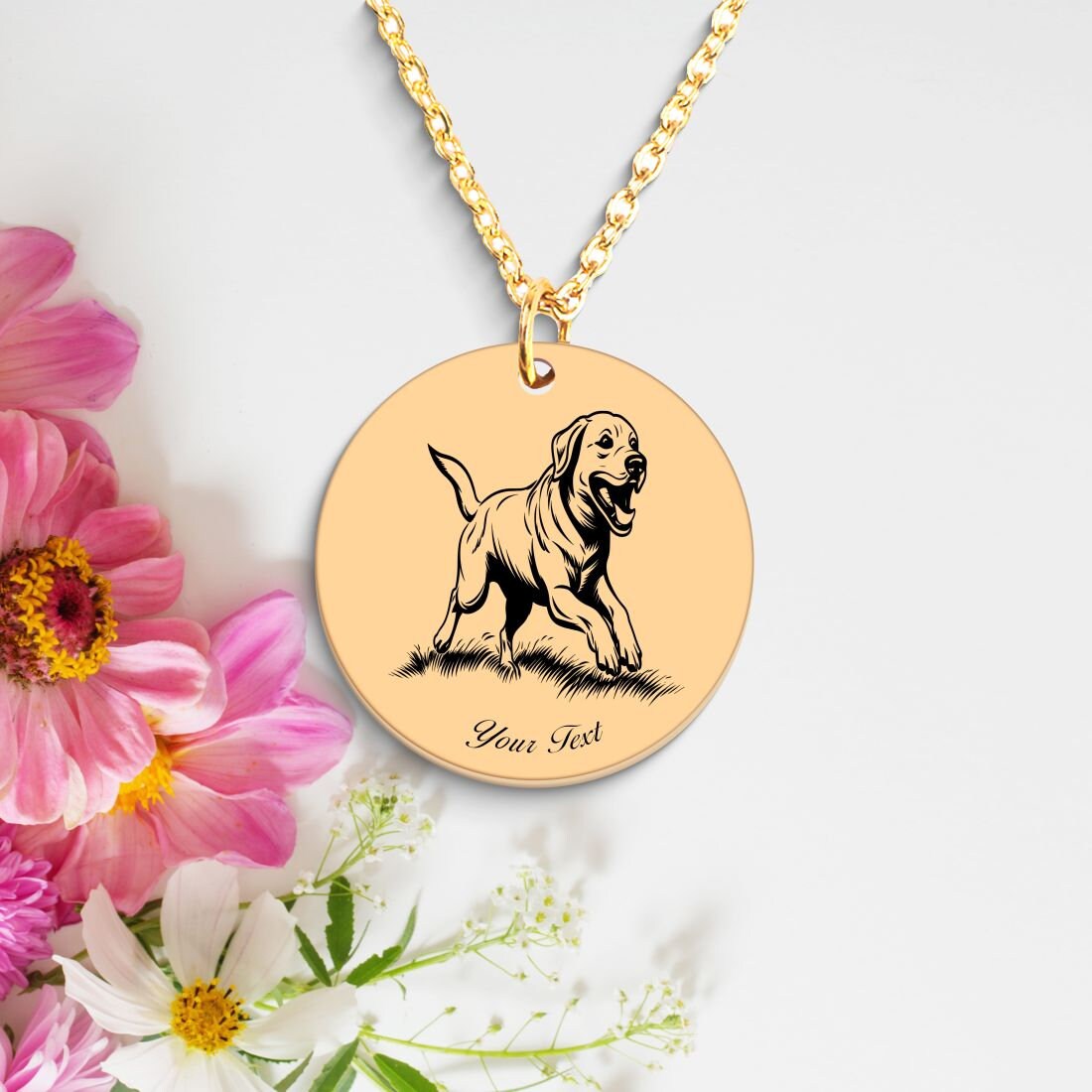 Labrador Retriever Dog Portrait Necklace - Personalizable Jewelry