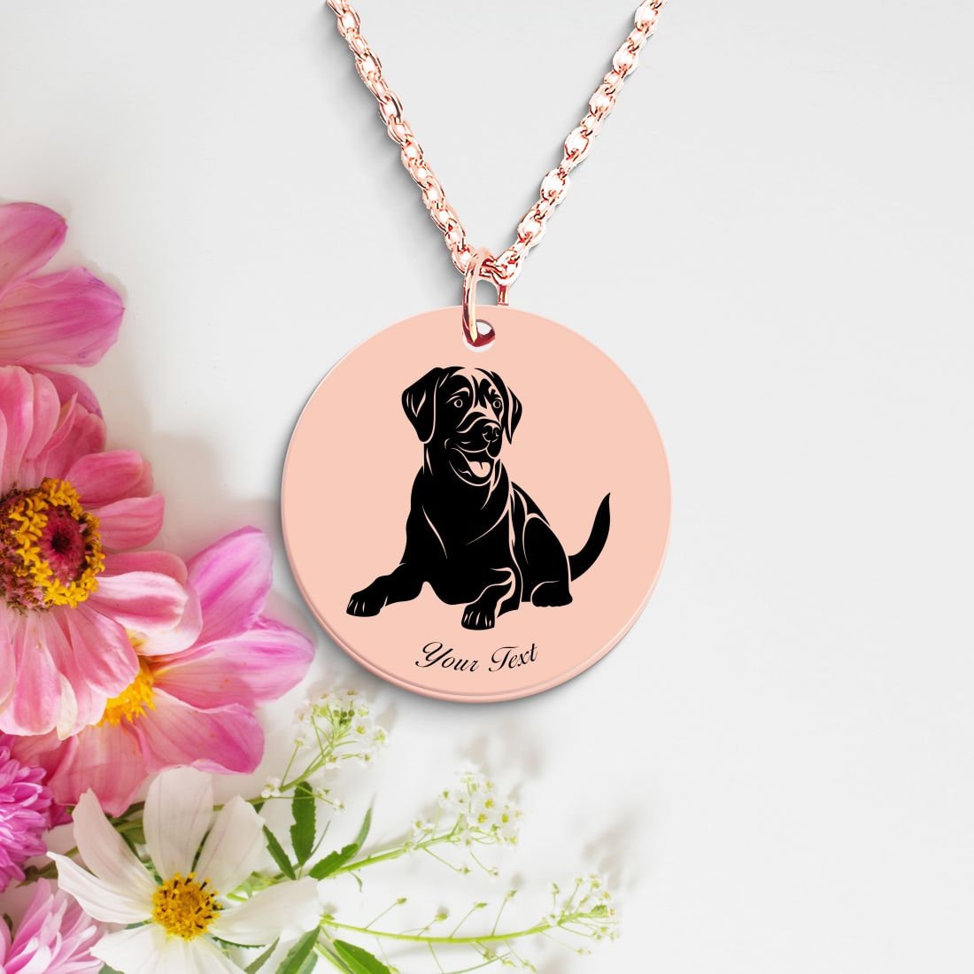 Labrador Retriever Dog Portrait Necklace - Personalizable Jewelry