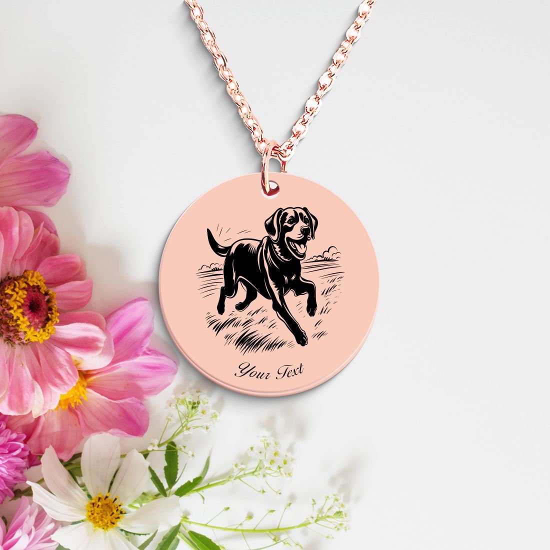 Labrador Retriever Dog Portrait Necklace - Personalizable Jewelry